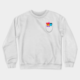 rainbow butterfly unicorn kitten pocket Crewneck Sweatshirt